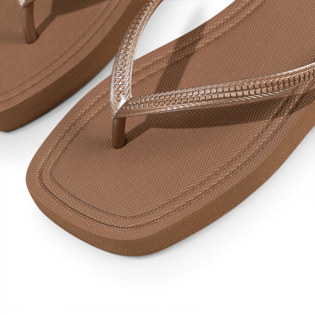 Summer-Ready Shimmer-Strap Thong Sandals