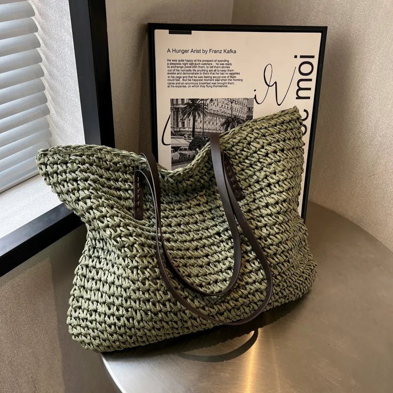 Woven Straw Tote Bag