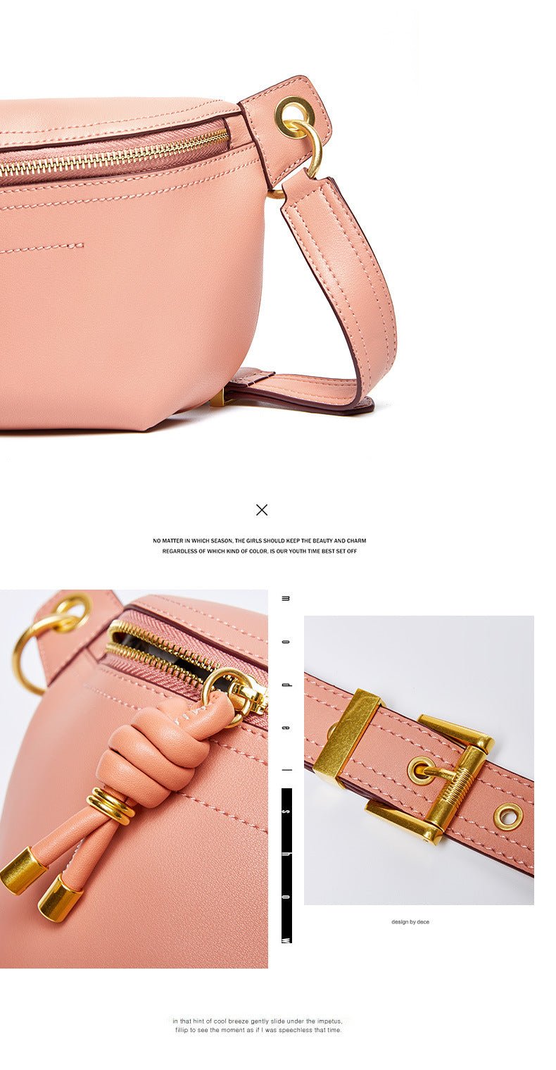 Genuine Leather Chest Bag with Statement Detail