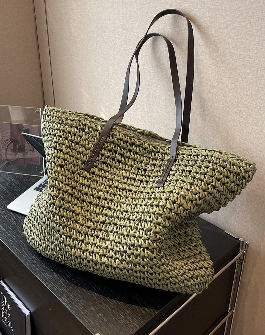 Woven Straw Tote Bag