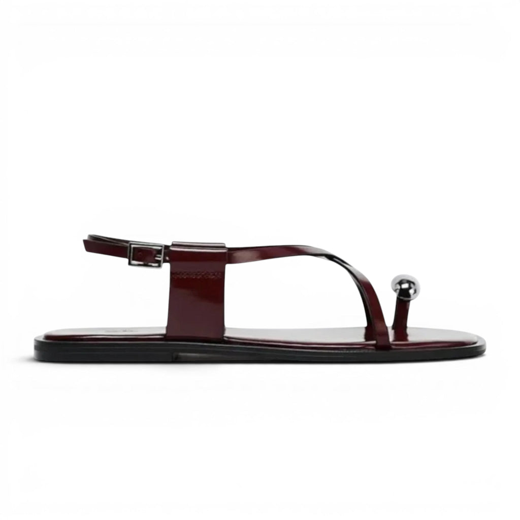 City-Ready Metallic-Detail Ankle-Strap Sandals