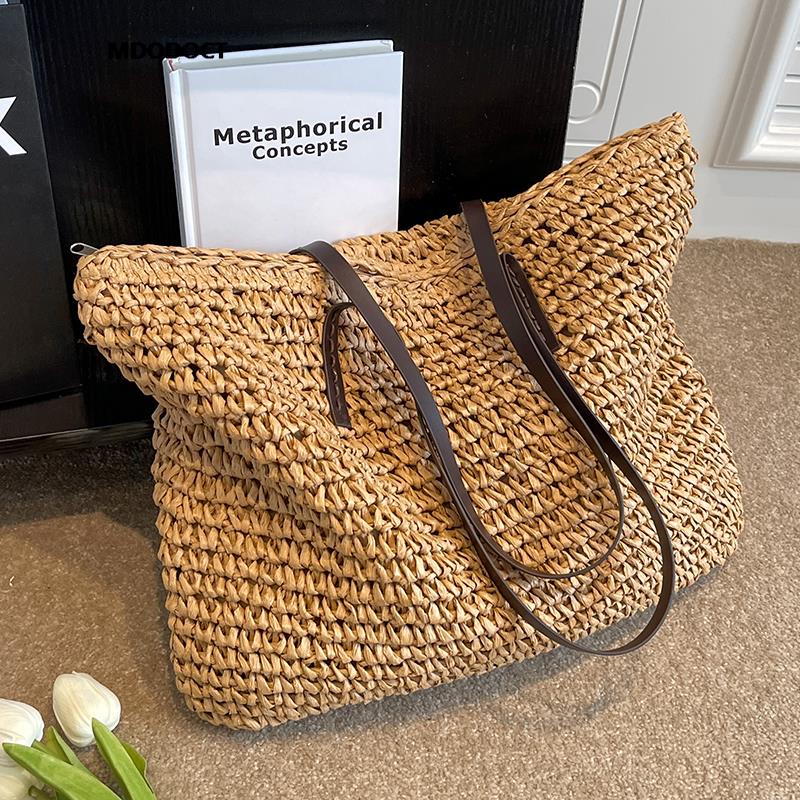 Woven Straw Tote Bag