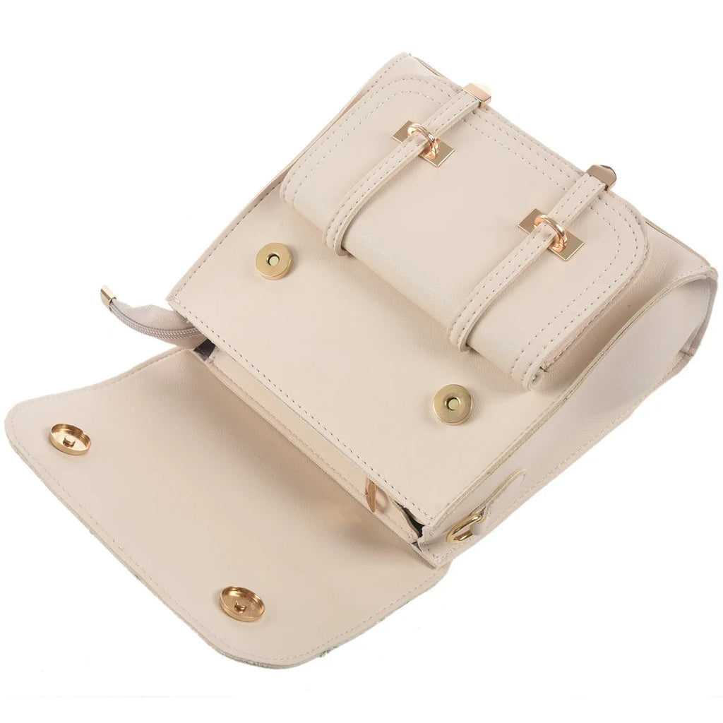 Embroidered Leather Backpack