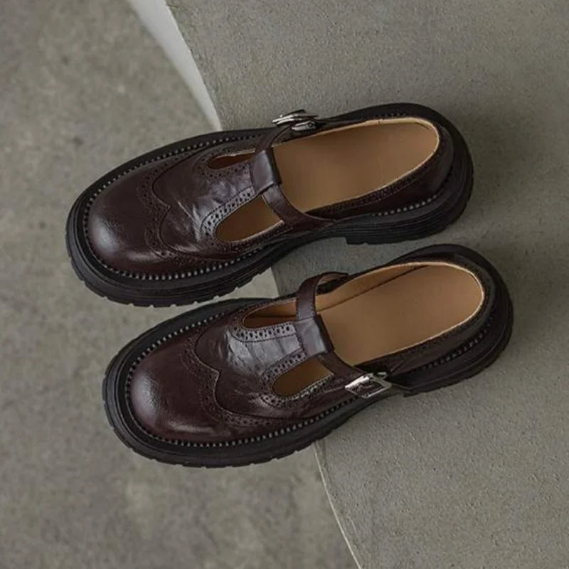Timeless Vintage Leather Wedge Loafers