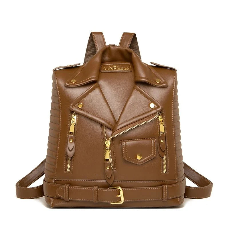 Refined Backpack in Synthetic Leather