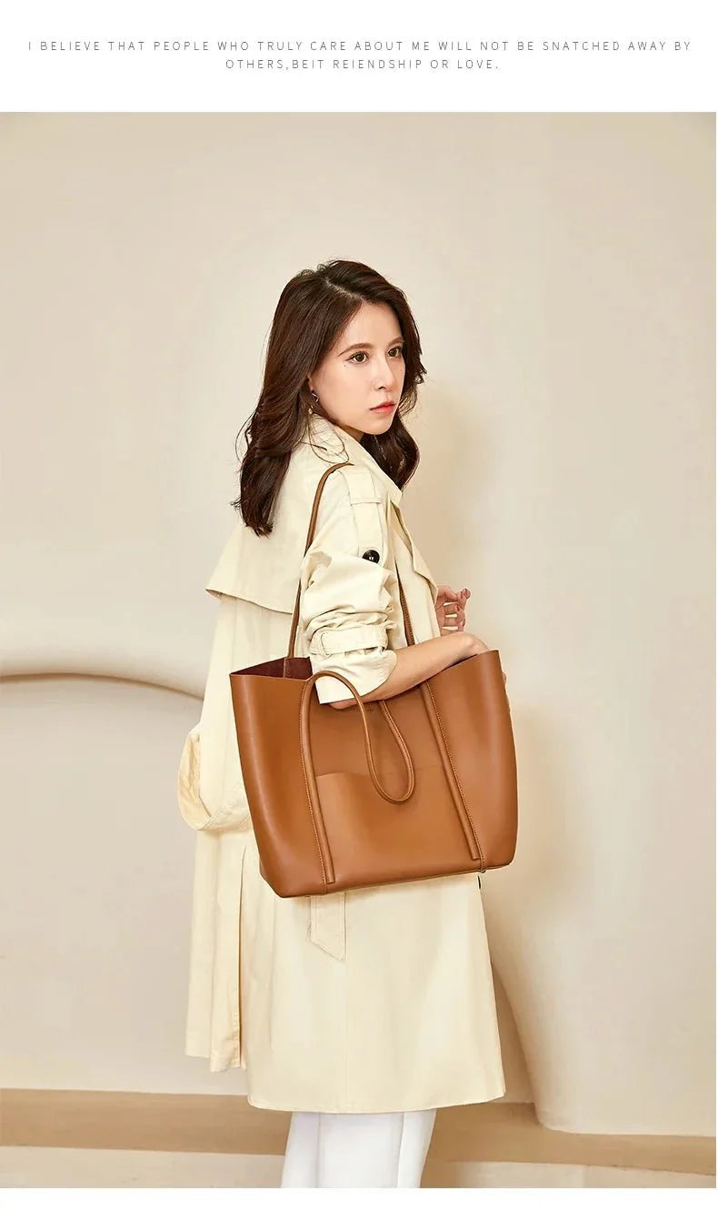 Mini Genuine Leather Tote Bag