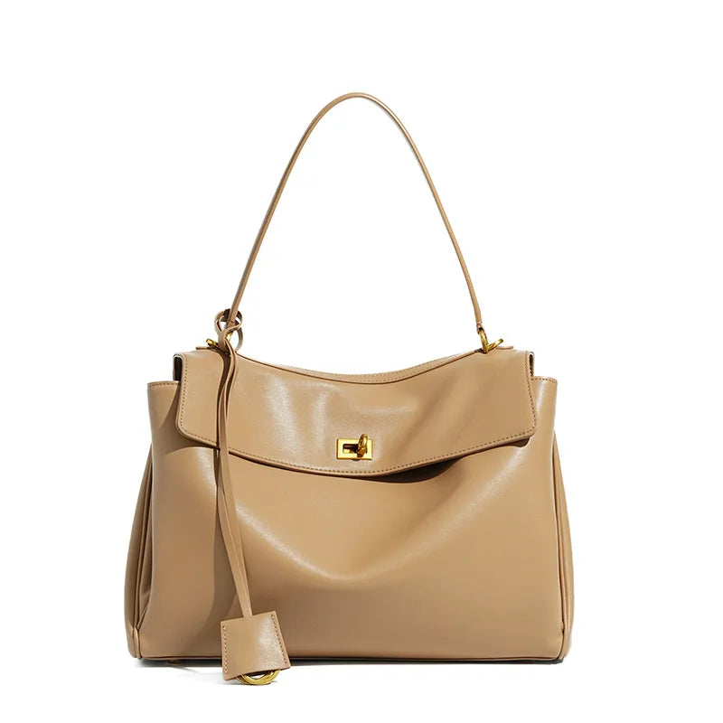Polished Smooth Leather Shoulder Bag