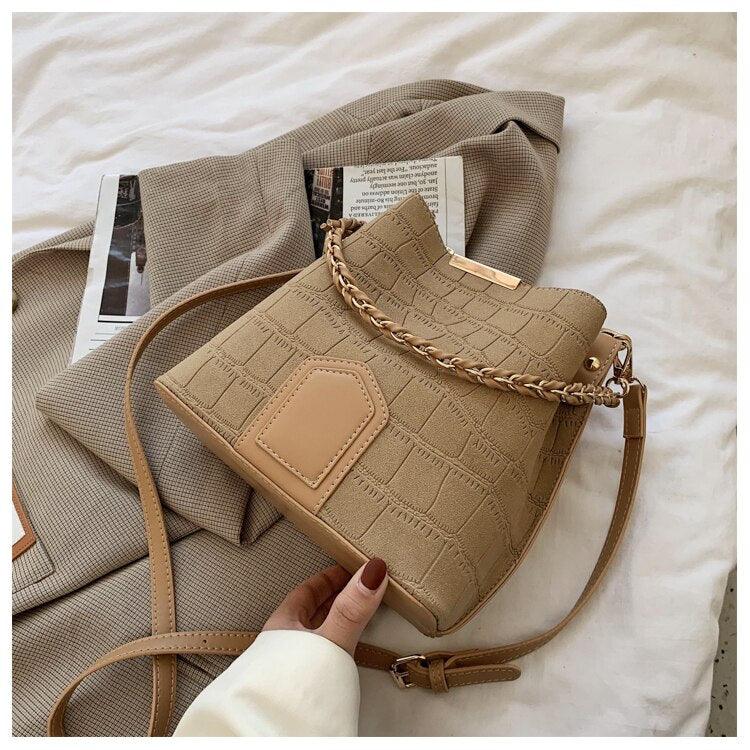 Contemporary Synthetic Leather Shoulder Bag
