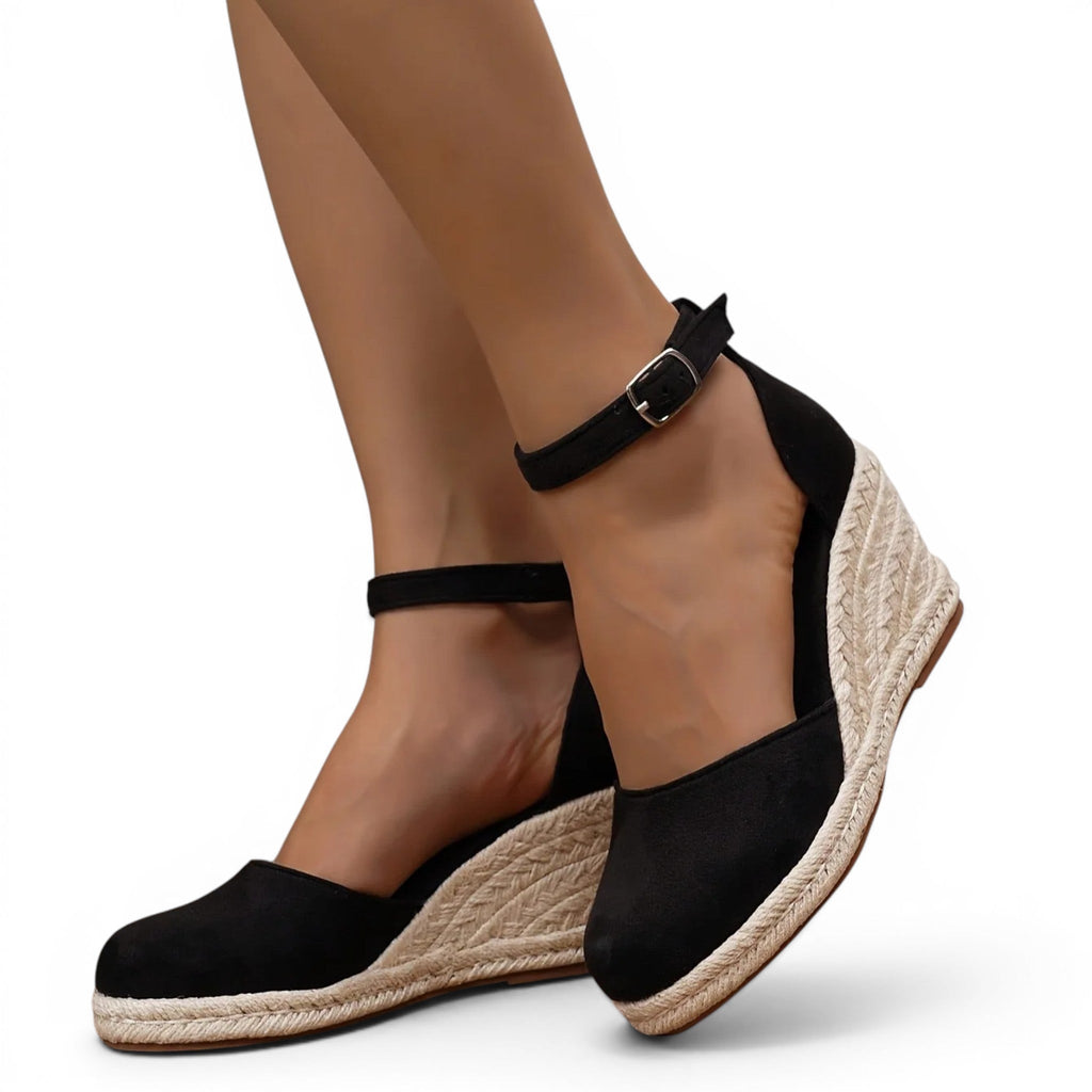 Getaway Closed-Toe Braided Wedges