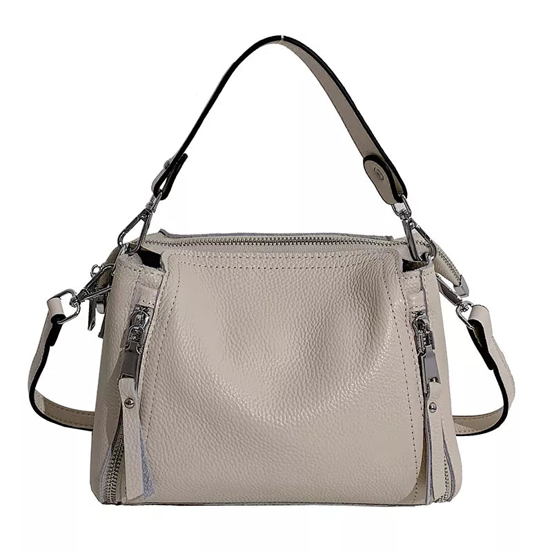 Genuine Leather Messenger Bag with Refined Detail