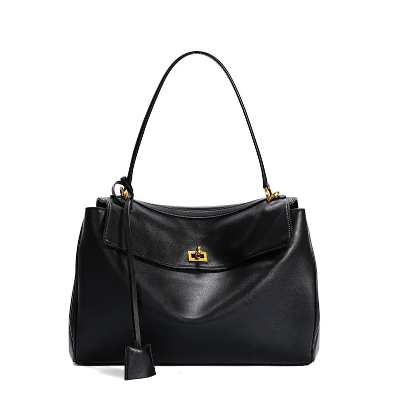 Polished Smooth Leather Shoulder Bag