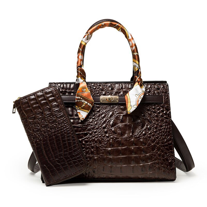 PU Leather Phone Bag with Croc-Effect Detail