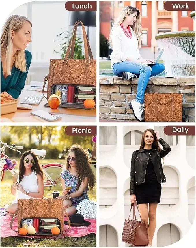 Polished PU Leather Tote Bag