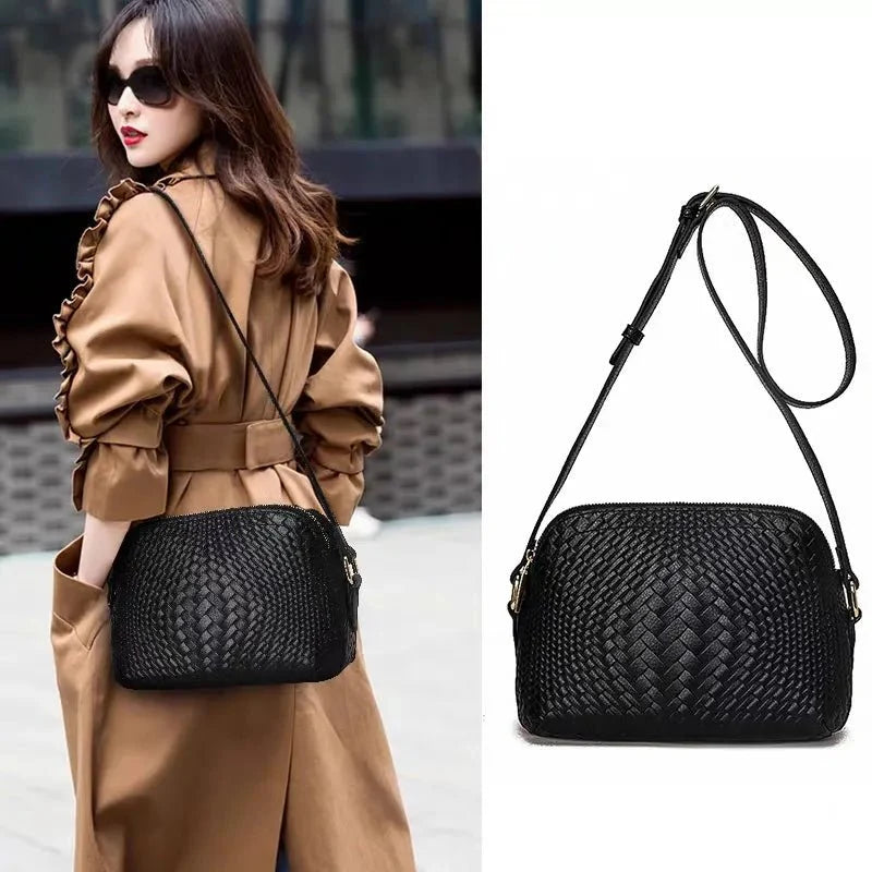 Contemporary Crossbody Bag in Genuine Leather