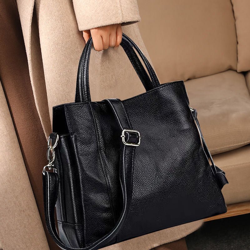 Genuine Leather Messenger Bag with Weekend Detail