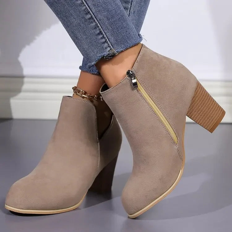 Understated Booties with Side Slit Detail