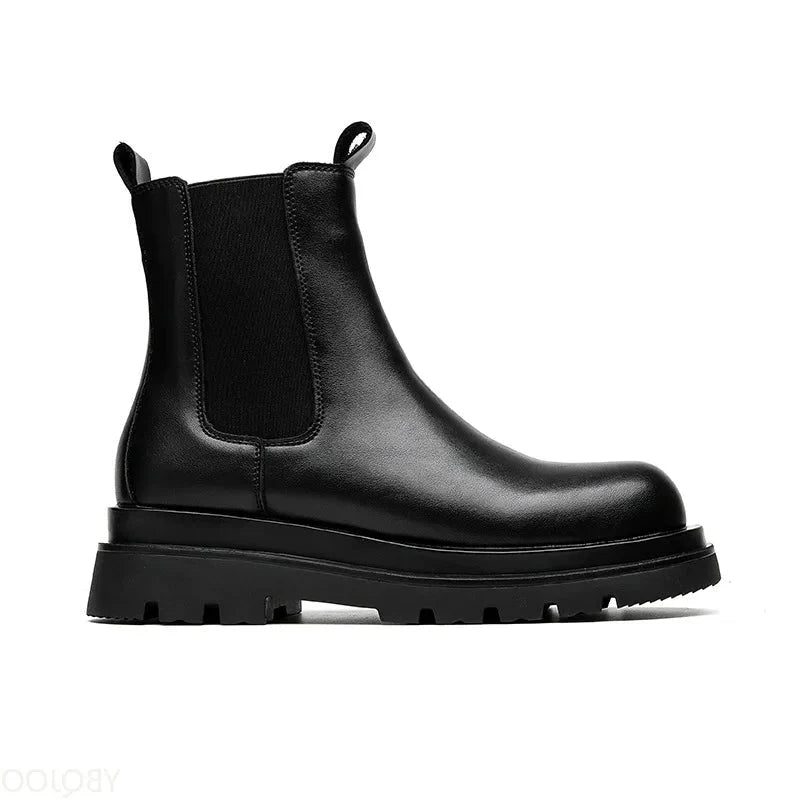 Bold Leather Booties with Chunky Sole