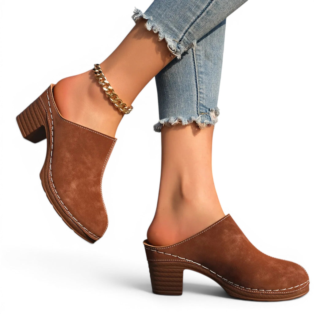 City-Ready Chunky-Heel Casual Clogs