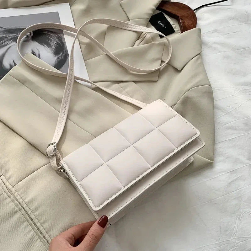 Polished Quilted Leather Shoulder Bag