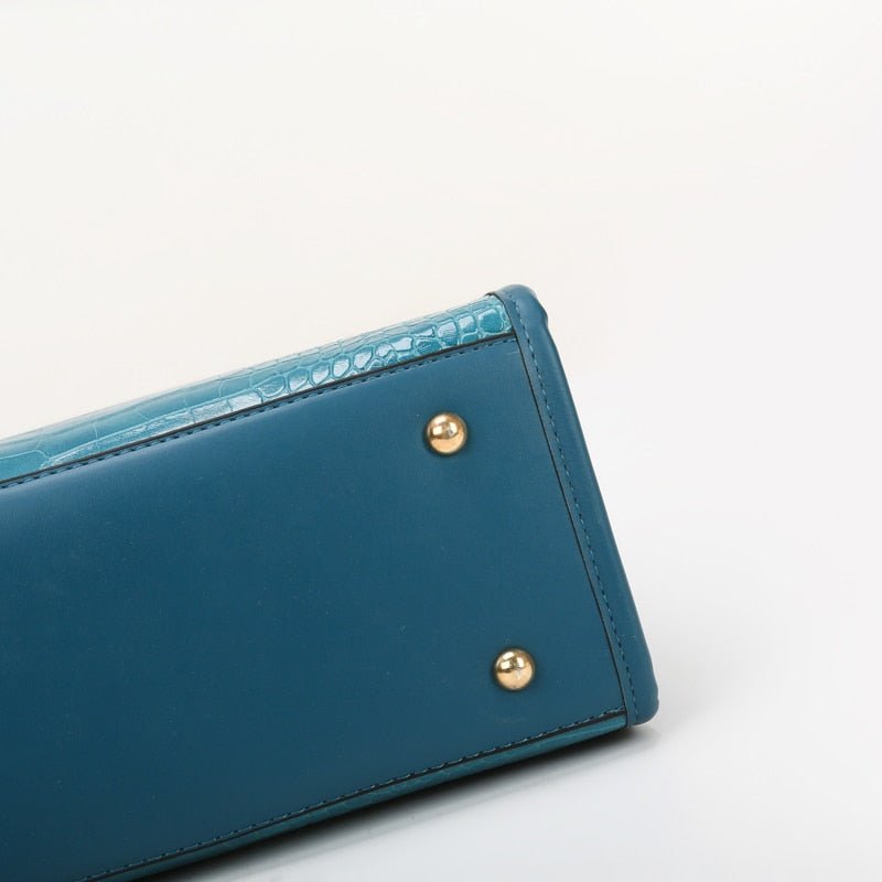 Croc-Effect Synthetic Leather Shoulder Bag