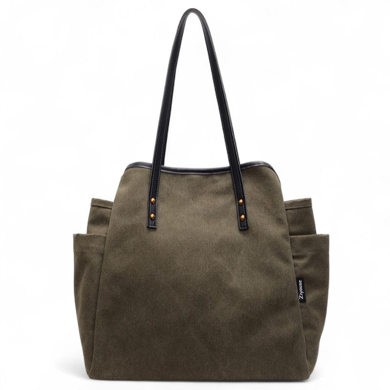 Effortless Large Fabric Shoulder Bag
