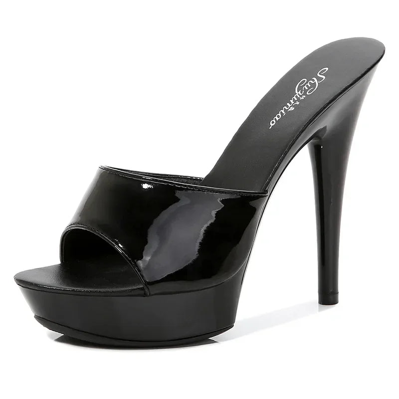 Signature Patent Leather High-Heel Sandals