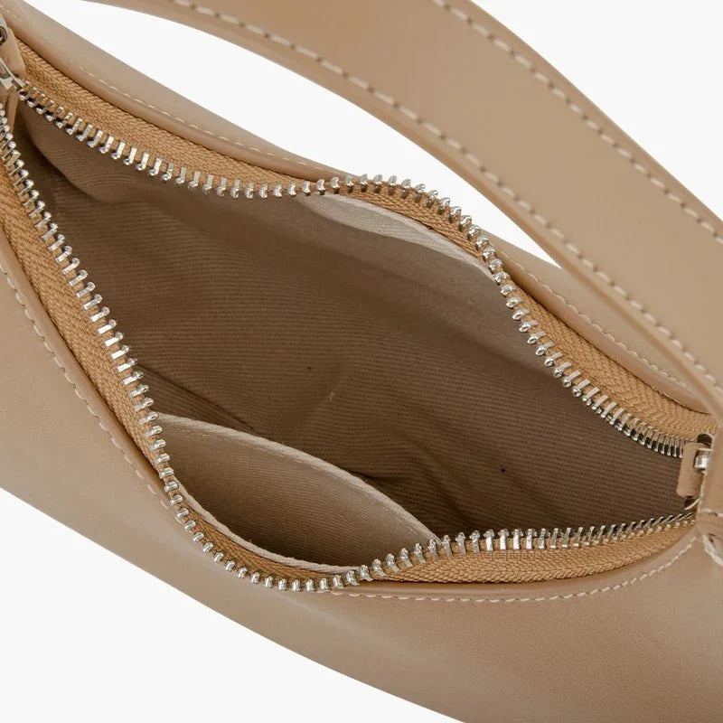 Polished Hobo Bag in Genuine Leather