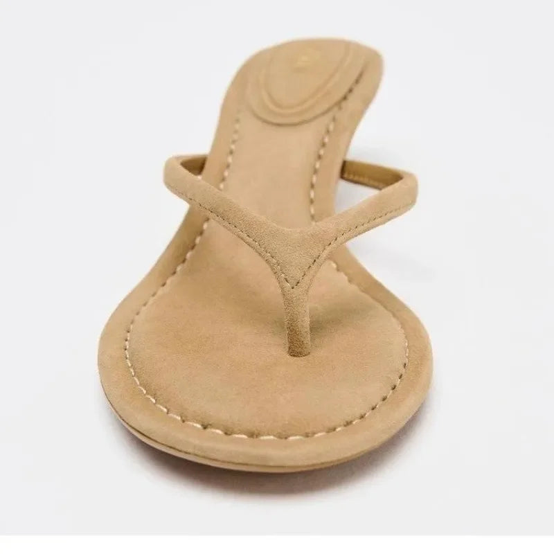 Effortless Low-Heel Thong Sandals