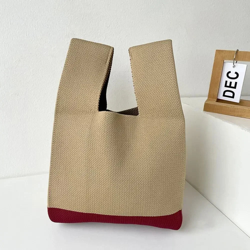 Effortless Canvas Shoulder Bag with Bow Detail