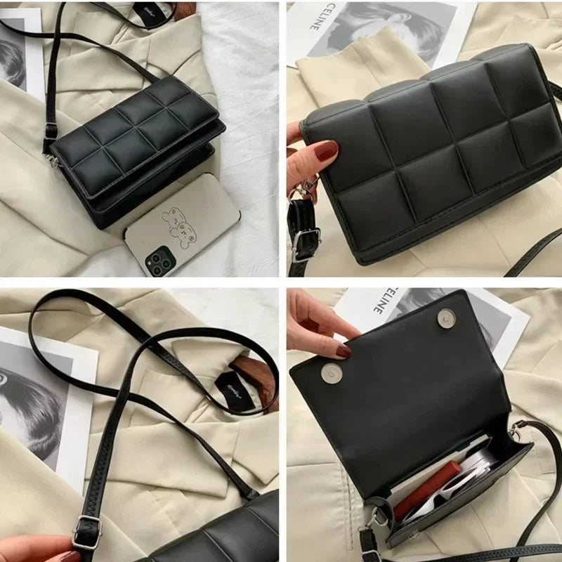Polished Quilted Leather Shoulder Bag