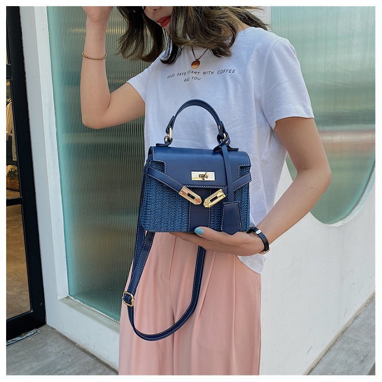 Straw Evening Clutch with Woven Detail