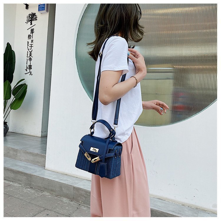 Straw Evening Clutch with Woven Detail