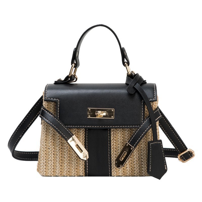 Straw Evening Clutch with Woven Detail