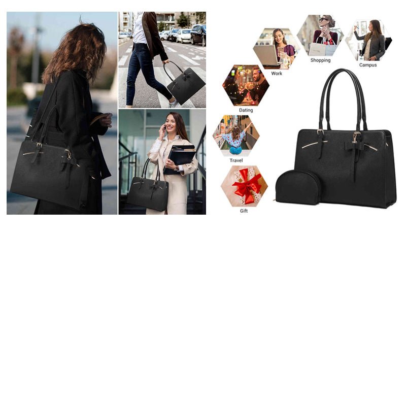 PU Leather Tote Bag with Contemporary Detail