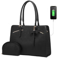 PU Leather Tote Bag with Contemporary Detail