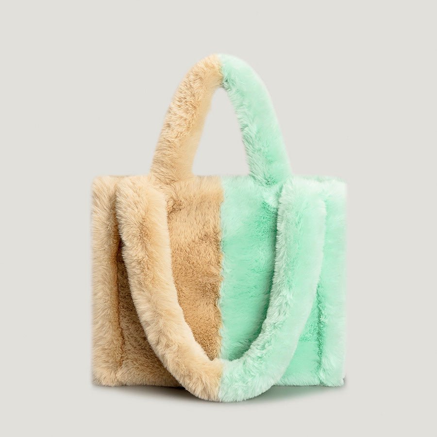 Modern Tote Bag in Faux Fur