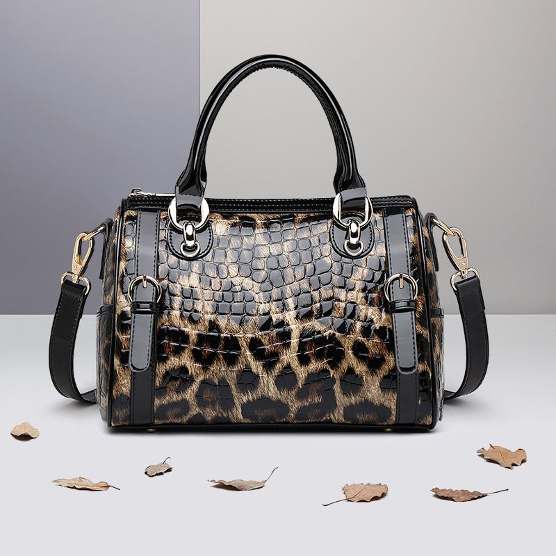 Genuine Leather Tote Bag with Weekend Detail
