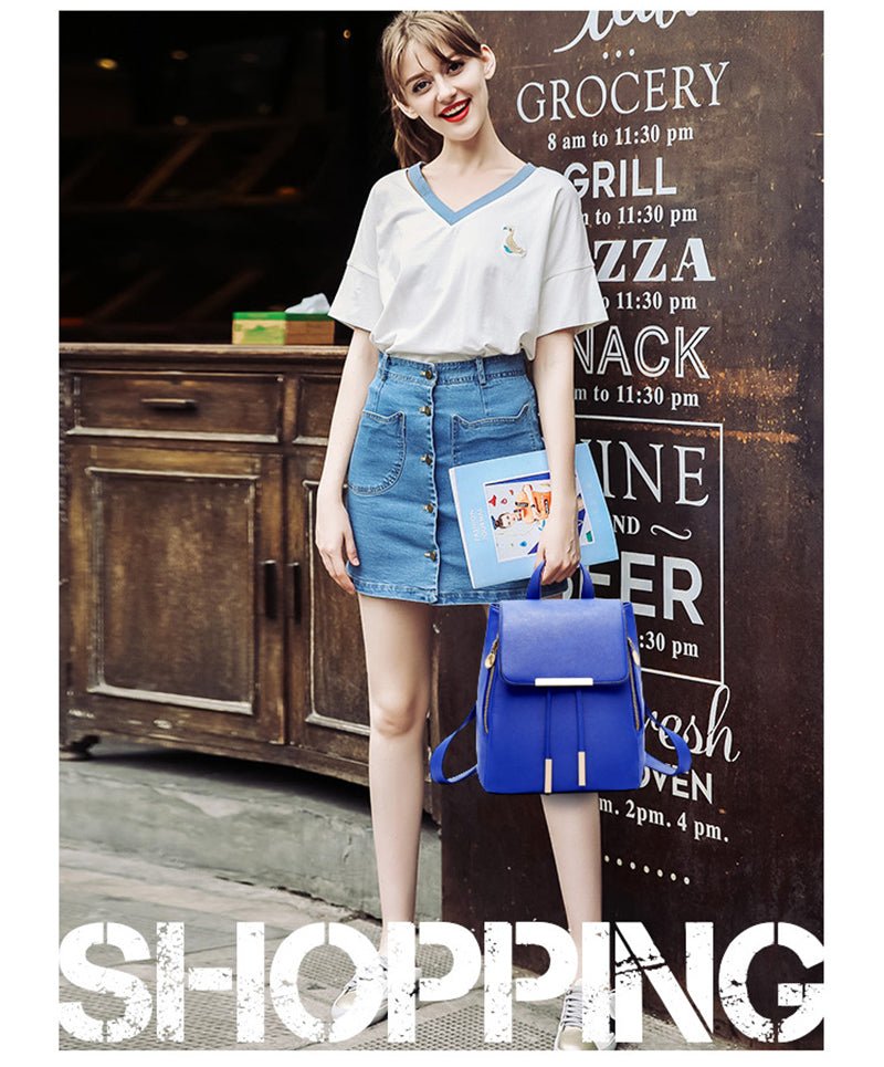 PU Leather Backpack with Everyday Detail