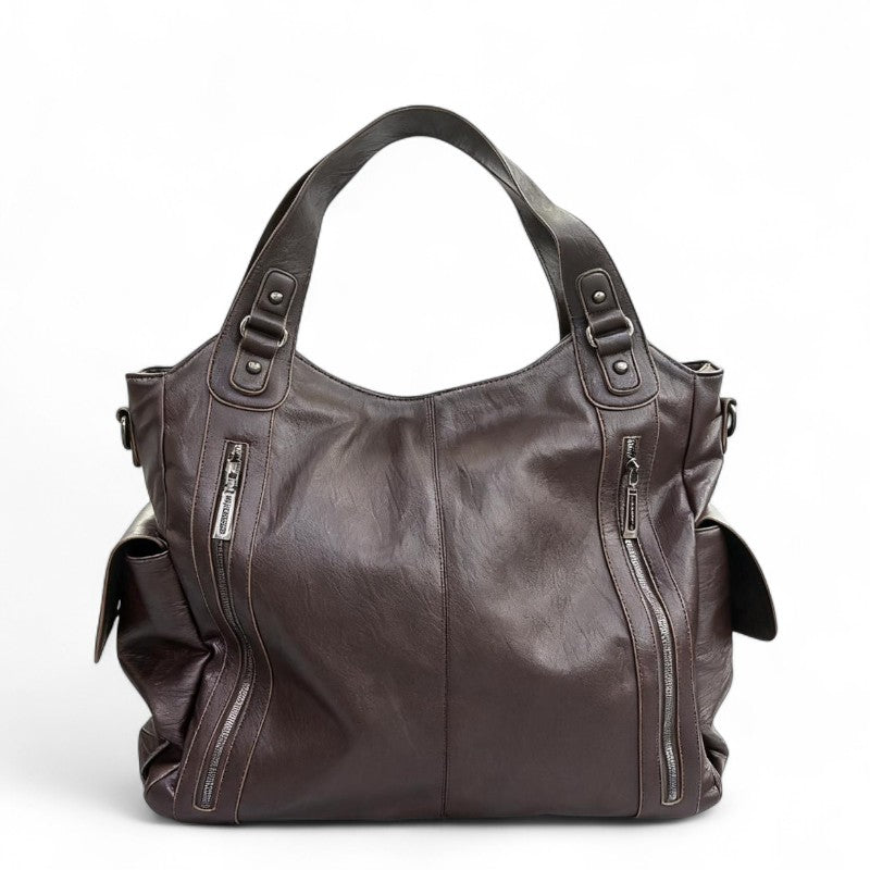 Weekend-Ready Zip-Top Shoulder Bag