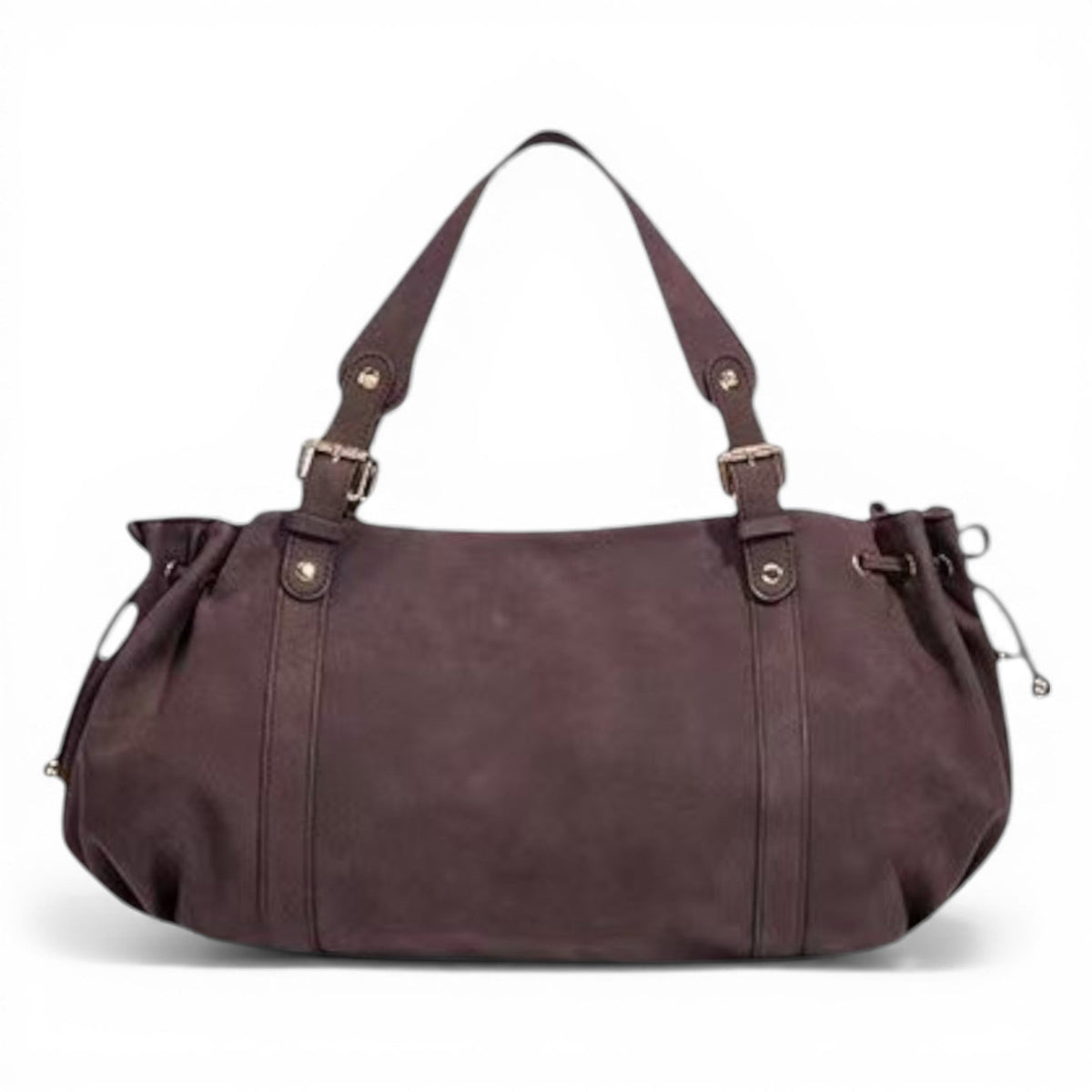 Effortless Vesper Wide Suede Shoulder Bag