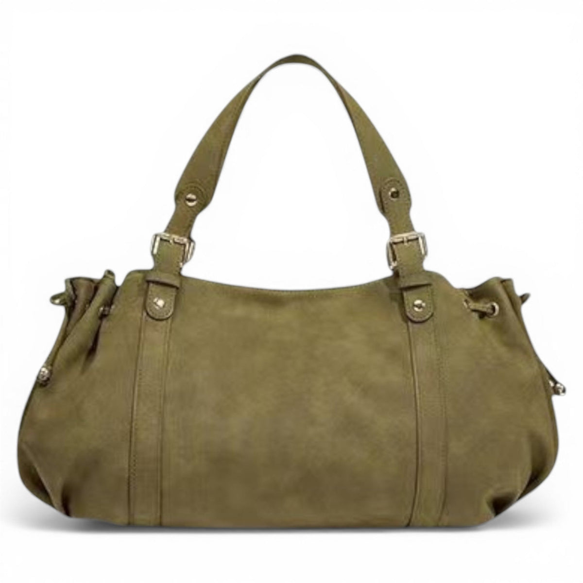 Effortless Vesper Wide Suede Shoulder Bag