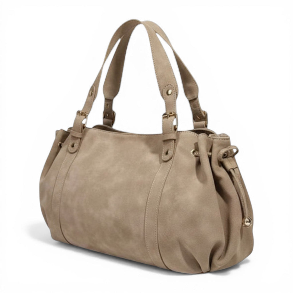 Effortless Vesper Wide Suede Shoulder Bag