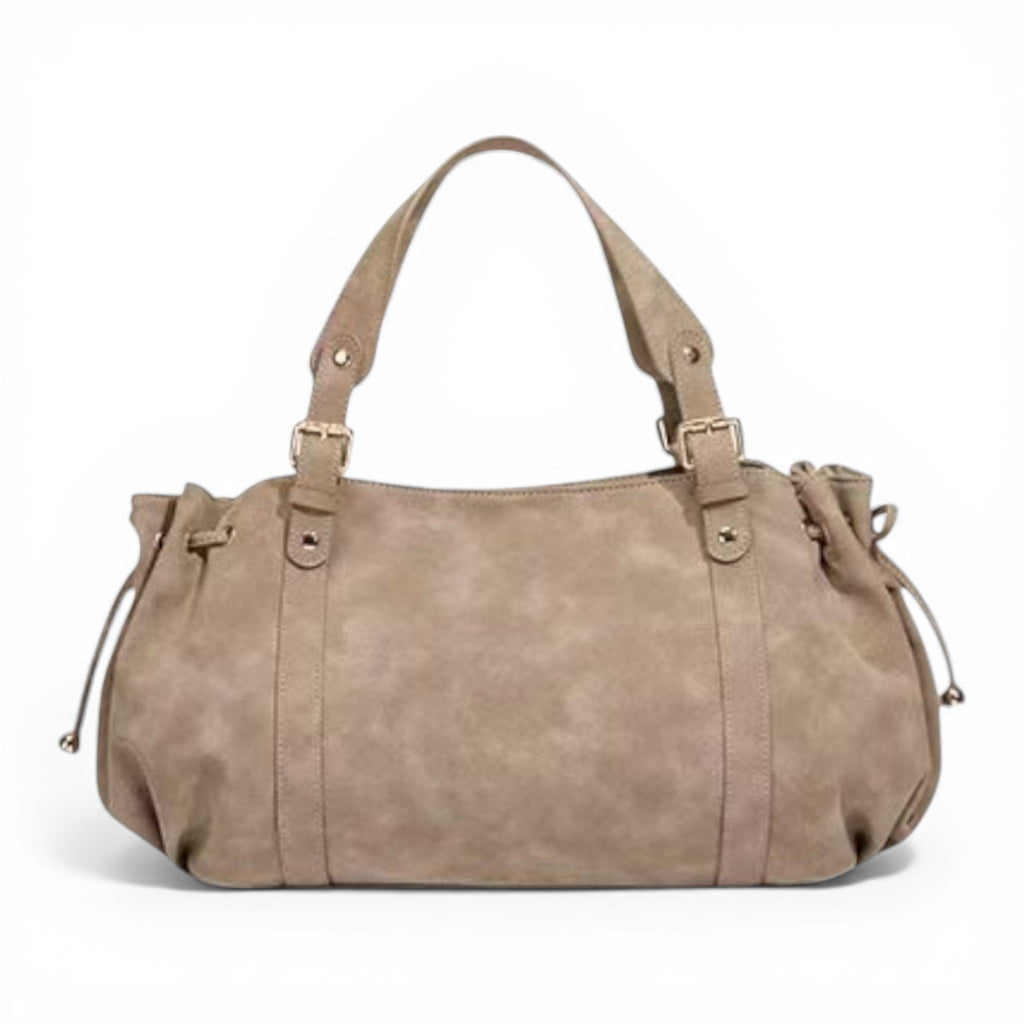 Effortless Vesper Wide Suede Shoulder Bag