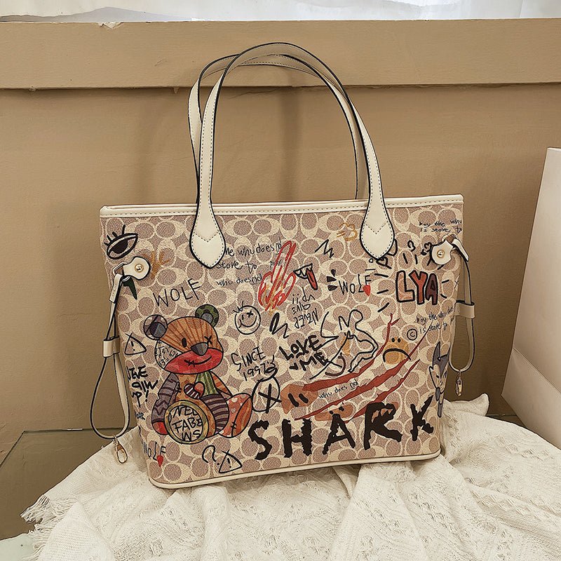 Graffiti-Print Tote Bag