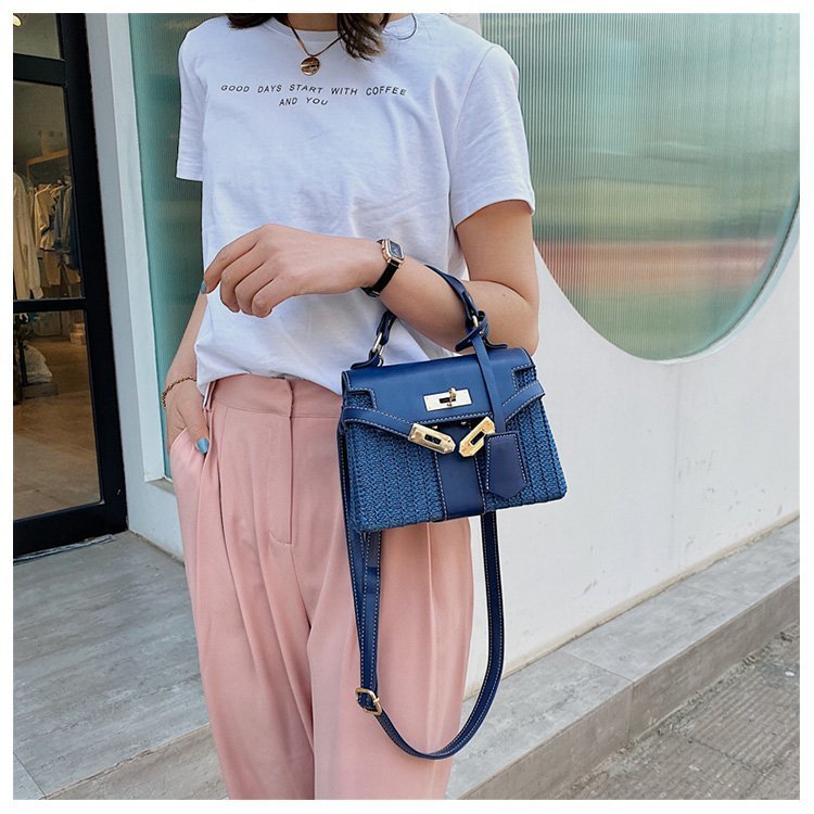 Straw Evening Clutch with Woven Detail