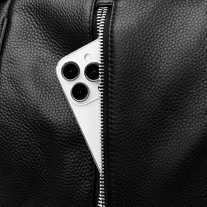 Versatile Genuine Leather Backpack