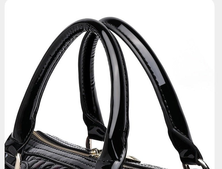 Genuine Leather Tote Bag with Weekend Detail
