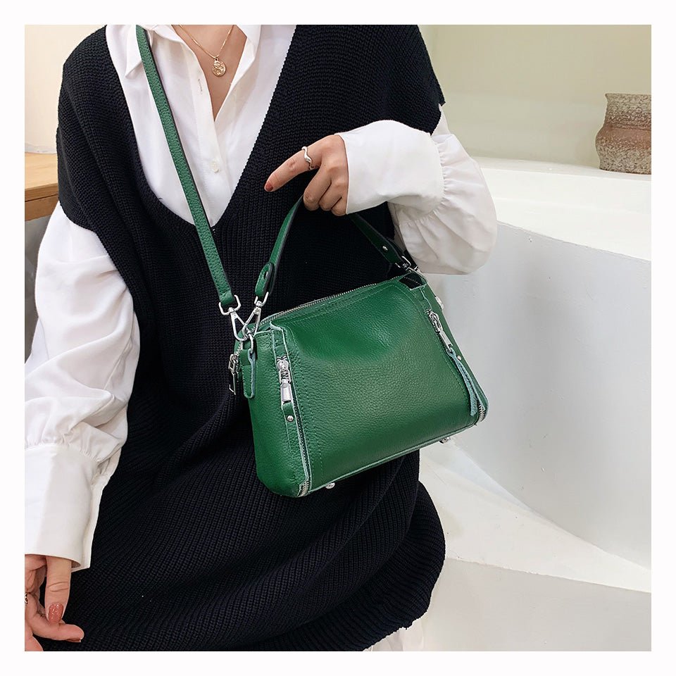 Genuine Leather Messenger Bag with Refined Detail