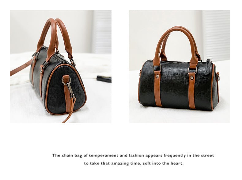 Structured Crossbody Bag in Genuine Leather