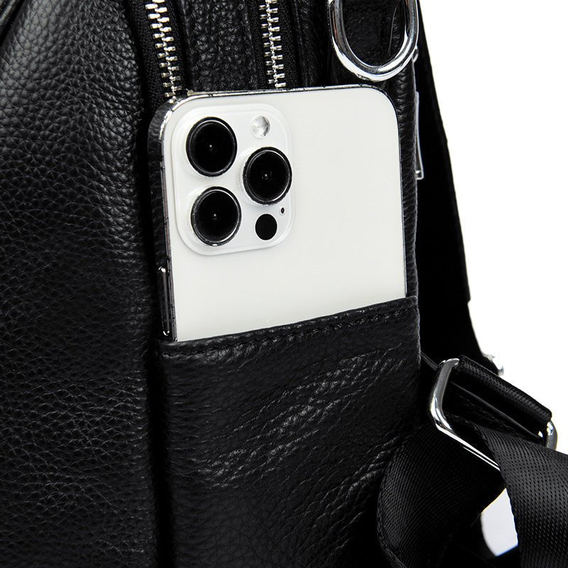 Versatile Genuine Leather Backpack